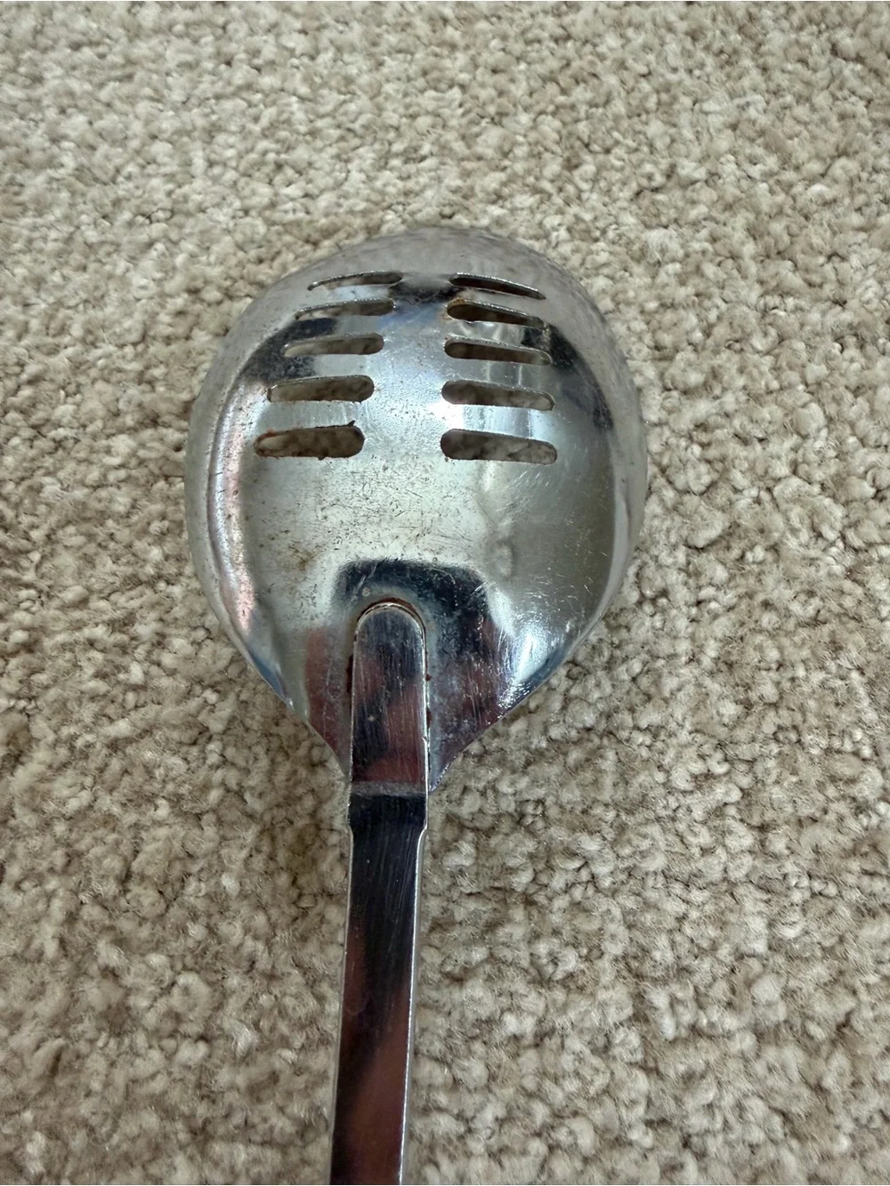Vintage EKCO Spice of Life Slotted Spoon 12.5” Vegetable Handle USA Retro